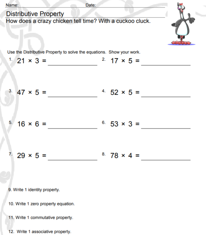 math-properties-worksheet